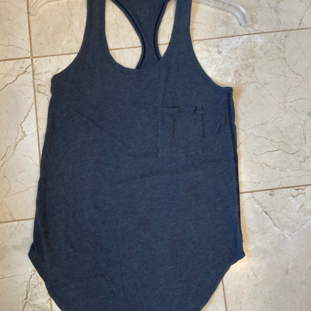 LuLuLemon Athletic Racer Tank, Charcoal, lightweight, Good Condition, Sz S - Picture 10 of 11